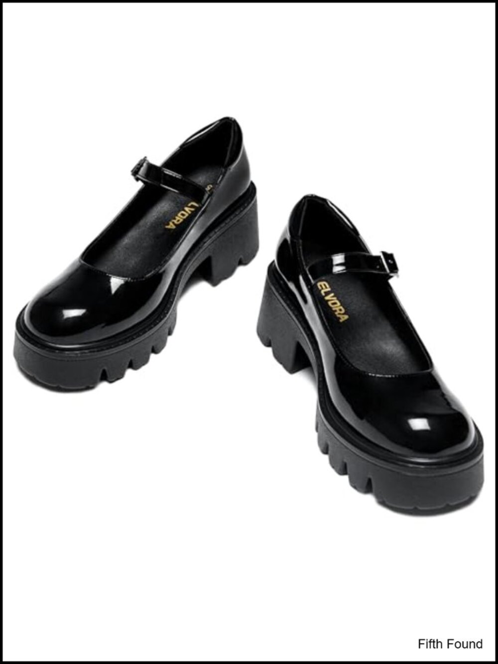 Chunky Platform Mary Jane Heels PU Round Toe Dress Shoes Women